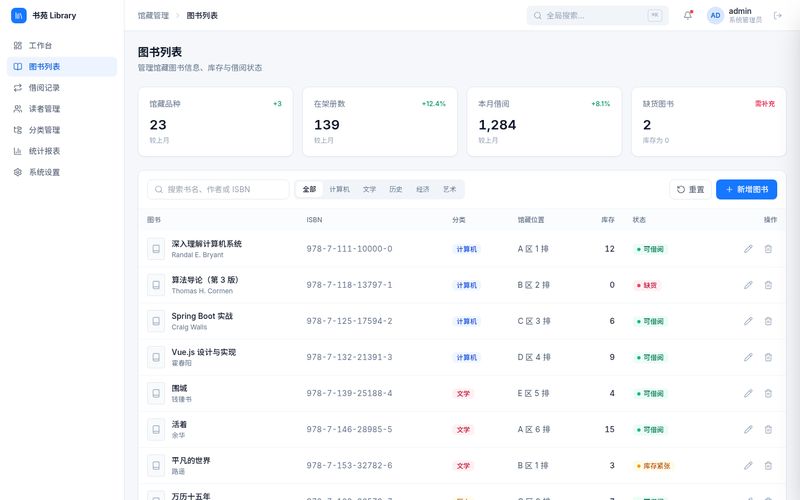 图书管理系统 V1.0